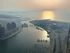 Spacious 2-bedroom sea view apartment in Al Khan, located directly on the Corniche, featuring a balc
