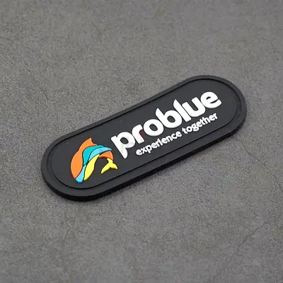 Problue Rubber Logo Patch - Black PVC Brand Badge