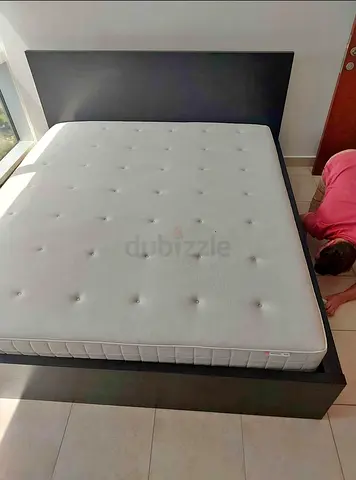 IKEA MALM King Size Bed + 2 Storage Drawers + Mattress