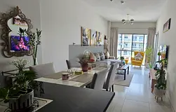 Furnished 1BR Apartment | MAG 550 | Balcony & City View