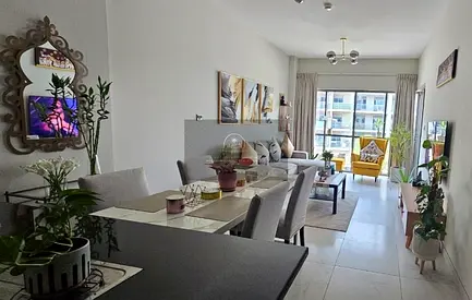 Furnished 1BR Apartment | MAG 550 | Balcony & City View