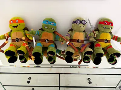 Set of 4 Teenage Mutant Ninja Turtles Build A Bears (Michelangelo, Leonardo, Donatello, Raphael)