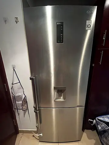 LG Stainless Steel Double Door Fridge with Water Dispenser - Good Condition