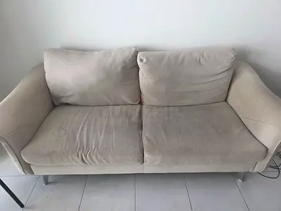 Beige 2-Seater Sofa — Comfortable Compact Couch
