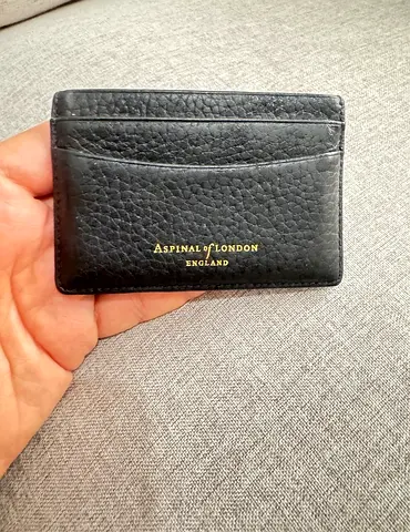 Aspinal of London black leather card holder