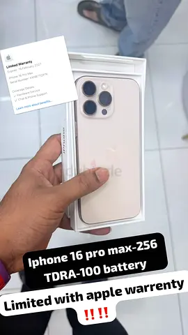 iPhone 16 Pro Max 256GB — Like New, Apple Warranty Included