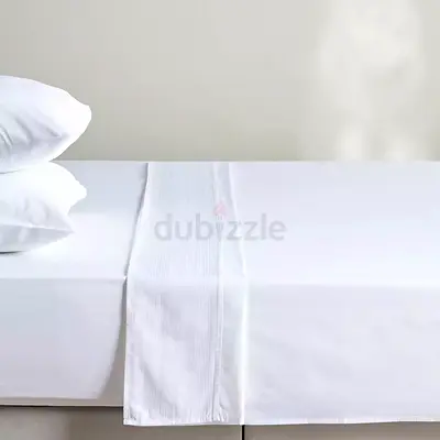 Eternity Cotton Percale 325 Thread Count Queen Flat Sheet - 180x270 cm