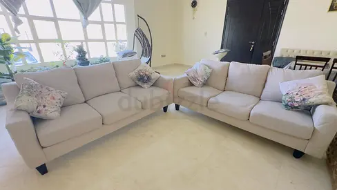 Beige 3-seater and 2-seater Sofa Set — Good Condition