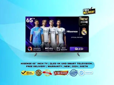 Hisense 65″ Inch TV | QLED 4K UHD Smart Television | Free Delivery | Warranty | New | 2024 | 65E7N