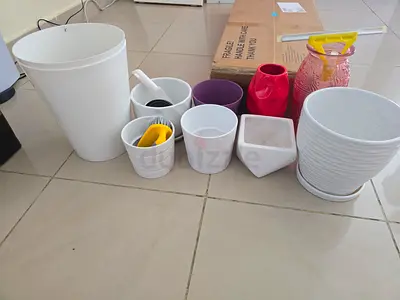 Assorted plant pots and vases bundle — various sizes and styles