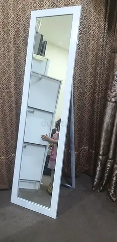 Full-length White Framed Mirror - Floor/Wall Mount