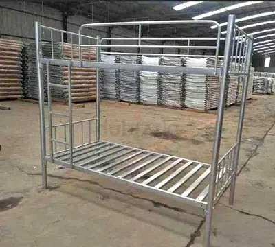 Sturdy Metal Bunk Bed Frame - Silver Double/Single Combination
