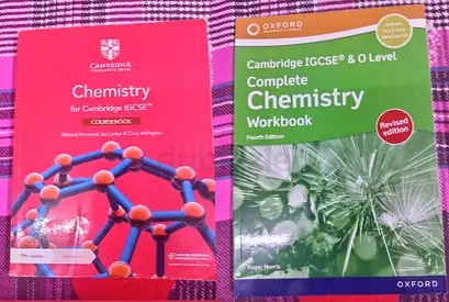 Cambridge IGCSE Chemistry Coursebook Workbook and 2 lab journals individual prices are available