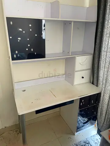White wooden study desk with shelves and storage - 100 last price
