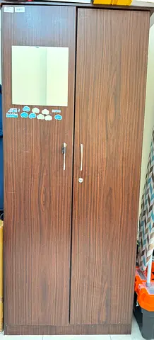 Heavy duty Wooden Wardrobe with Multiple Shelves and Hanging Space