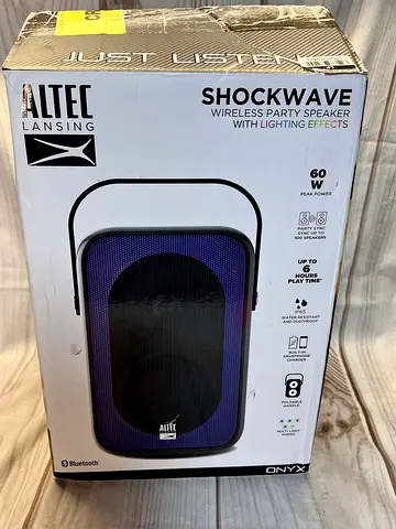 Altec Lansing Shockwave Bluetooth Wireless Speakers  Black