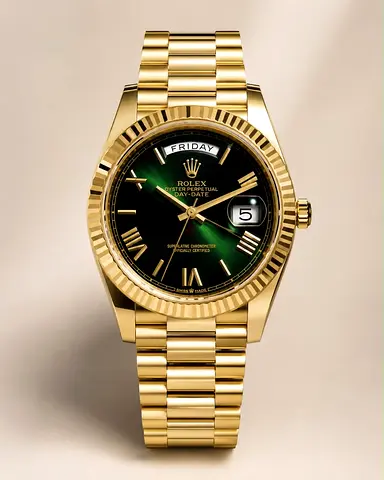 Rolex Day-Date Yellow Gold Watch with Green Dial 1:1 CLEAN factory