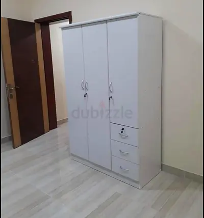 White 3-Door Wardrobe with Drawers and Locks