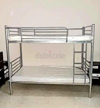 Sturdy Metal Bunk Bed Silver Color