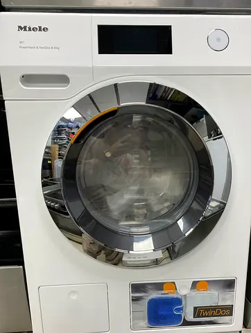 The Miele twin dose is a premium,9kg front load washing machine automatic detergent dispensing