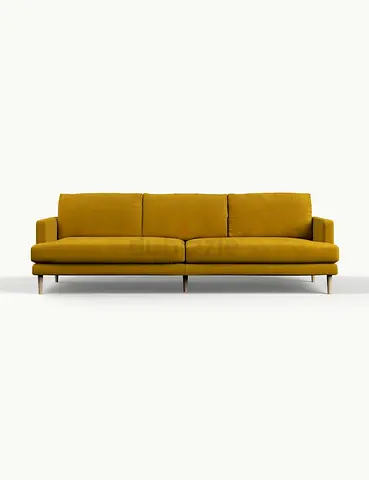 3-seater mustard yellow modern sofa