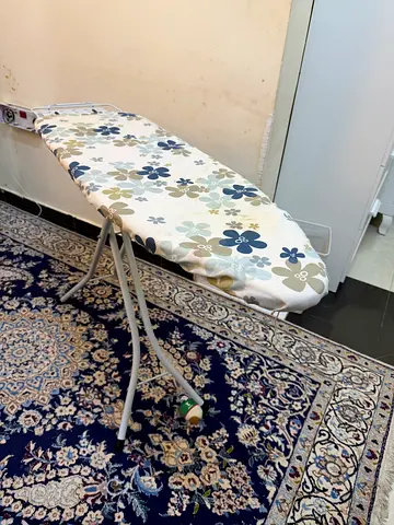 Foldable Ironing Board with Floral Cover - Good Condition
