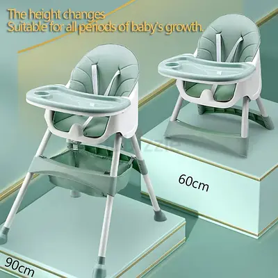 Adjustable Height Baby High Chair with Removable Tray