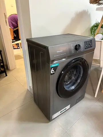 Gray Front-Load Washing Machine - Good Condition