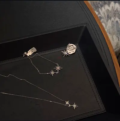 APM Sterling silver star pendant necklace and matching bracelet set Brand New !