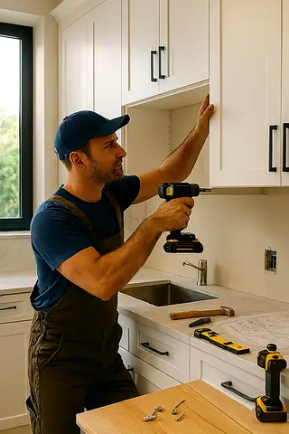 Kitchen Cabinet Installation, Modular Fitting Storage Solutions