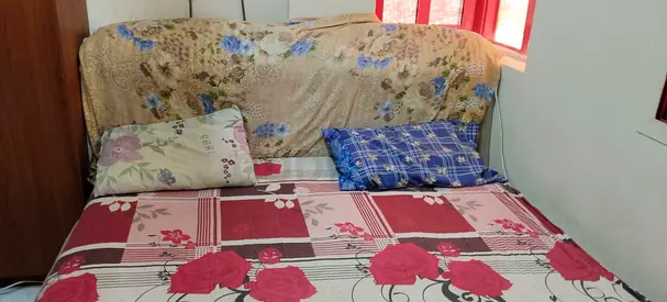 Used double bed frame with mattress and bedding - good condition