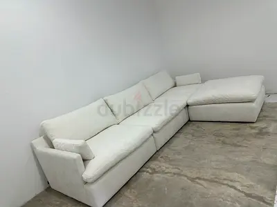 Cloud sofa with footstool