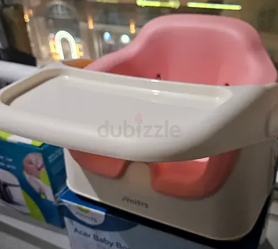 TAKE ALL FOR 200 AED Pink portable baby booster seat with detachable tray (opened box only/unused)