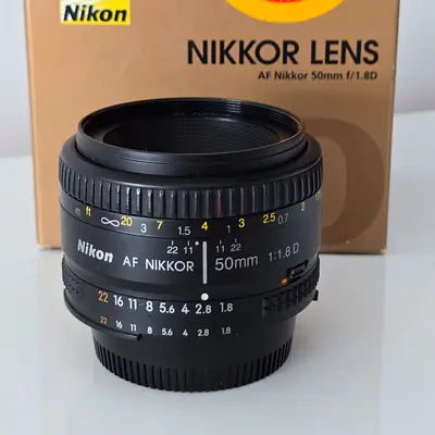 Nikon AF Nikkor 50mm f/1.8D prime lens - excellent condition