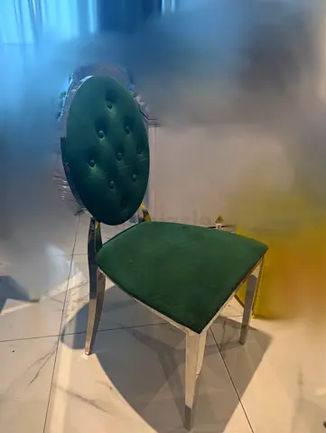 Green Velvet Dining/Accent Chair with Chrome Frame 6 pieces