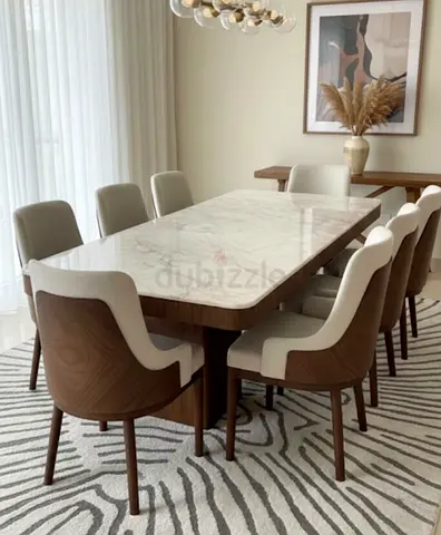 Custom made dining table with chairs| New dining set for sale in Dubai