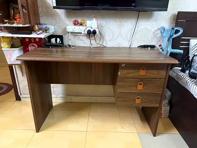 Wooden Study/Computer Desk with 3 Drawers — Good Condition