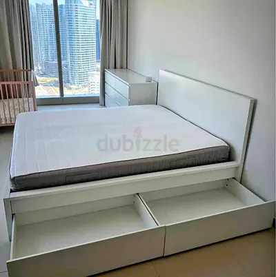 IKEA malam bed with mattress King size bed
