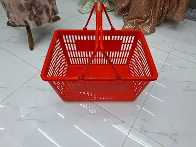 Red Plastic Storage Basket/Utility Bin - 44.5 x 33 x 24 cm