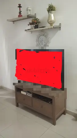 Wooden TV Cabinet with Wall Shelves — Good Condition