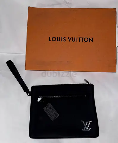 Louis Vuitton Black LV Wristlet/Clutch with Box
