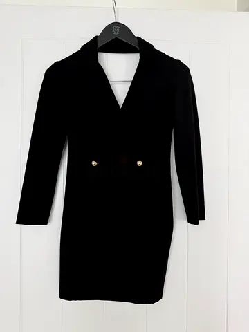 Sandro Paris Black Tuxedo Mini Dress