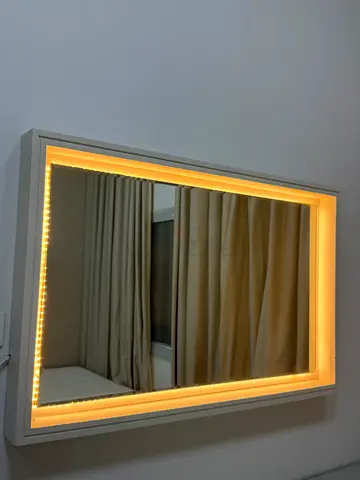 Wall-mounted LED Lighted Vanity Mirror - White Frame