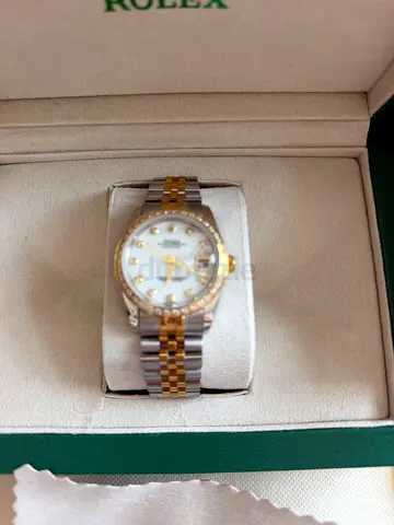 High end copy of Rolex Lady-Datejust Two-Tone Diamond Dial Watch (Ladies)
