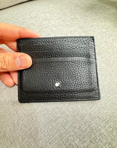 Montblanc Black Leather Card Holder / Slim Wallet