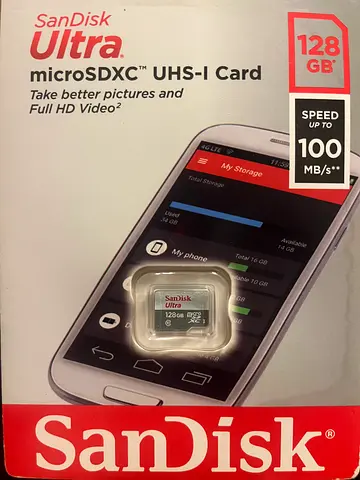 SanDisk Ultra 128GB microSDXC UHS-I Card (sealed) - up to 100MB/s