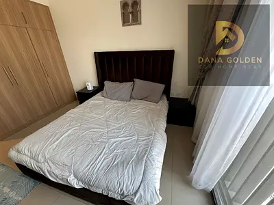 Furnished studio apartment available from today in Maryam Island, with hotel-style furnishings, swimming pool, gym, and parking.