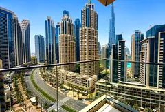 Burj Khalifa View | 2 Beds + Study | Furnished