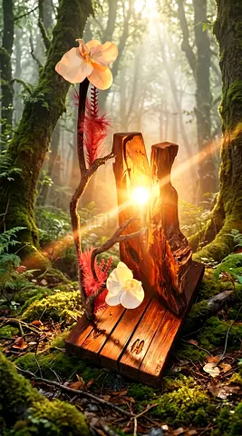 Solid wood rustic, authentic lighting piece of art