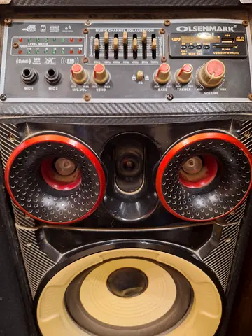 Olsenmark vintage home audio speaker system with mixer controls